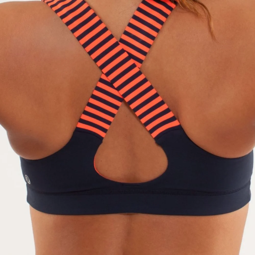 Lululemon All Sport Bra Inkwell Navy and Orange - Picture 2 of 12